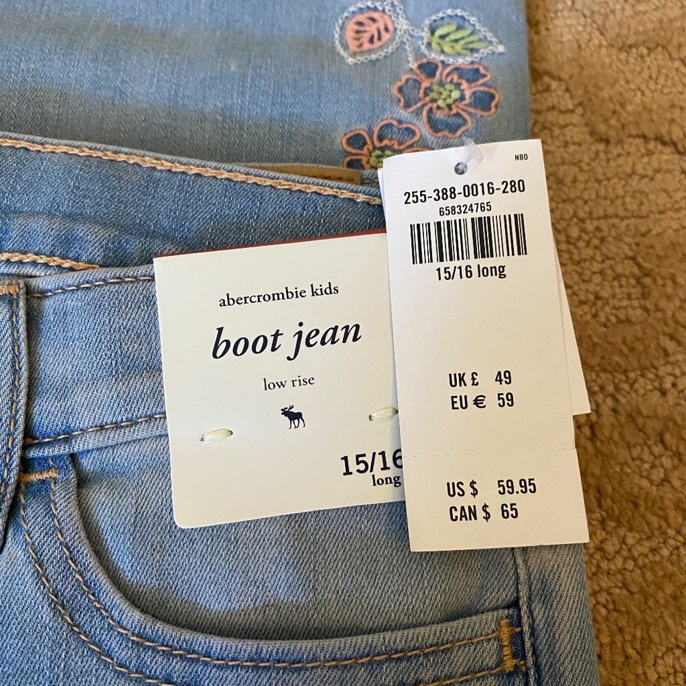 NWT Abercrombie kids jeans LONG